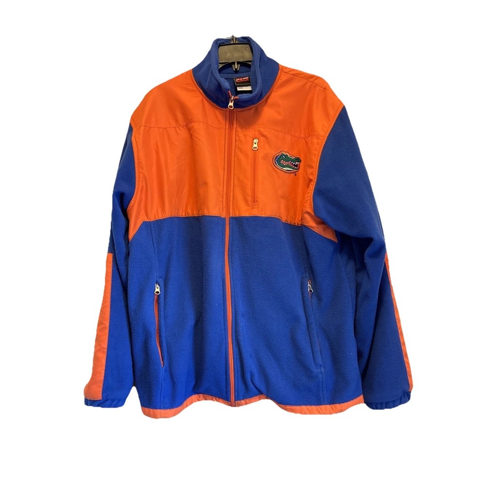 Vtg Genuine Stuff‎ L Fleece Jacket Florida Gators Zip Up Sweatshirt Blue Orange